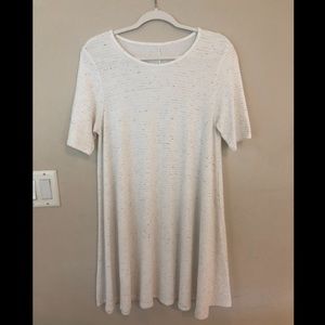 White Specked T-shirt Swing Dress